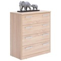 Xora Kommode 72/84/36 cm , Easy , Sonoma Eiche , Metall , 72x84x36 cm , Dekorfolie,Nachbildung , Typenauswahl,Typenauswahl,Typenauswahl , 000017003103