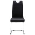P & B Schwingstuhl in metall, textil schwarz, chromfarben , Leander , 42x99x56 cm , verchromt,Lederlook , mit Griff , 000055000901