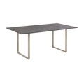Amatio Loungetisch , Girona , Edelstahlfarben, Dunkelbraun , Metall, Kunststoff , 90x68x158 cm , Bürstfinish,Dekorfolie , 000060000417