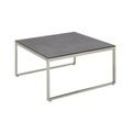 Amatio Loungetisch , Girona , Edelstahlfarben, Dunkelbraun , Metall, Kunststoff , 76x43x76 cm , Bürstfinish,matt , 000060000437