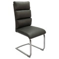 Novel Schwingstuhl in edelstahl webstoff , Ostia , Grau, Edelstahlfarben , Metall, Textil , 47x106x63 cm , gebürstet,Webstoff , 000069010701