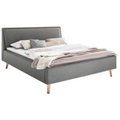 Novel - Bett FRIEDA_8096 - Textil - hellgrau - 140x200