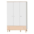 PAIDI, Paidi Kleiderschrank in weiss, birkefarben , Ylvie , Holzwerkstoff , massiv , 7 Fächer , 1 Schubladen , 125.1x198.7x56.3 cm , melaminharzbeschichtet,Echtholz,Nachbildung , 000345007307