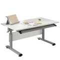 PAIDI, Paidi Jugendschreibtisch 120/70/53 cm in silberfarben, weiss , Marco 2 , Metall, Holzwerkstoff , 70x53 cm , pulverbeschichtet,melaminharzbeschichtet,Nachbildung , höhenverstellbar , 000345009212