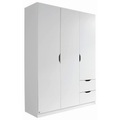 MID.YOU Kombischrank in weiss , Freising 3-Trg , Holzwerkstoff , 4 Fächer , 2 Schubladen , 136x197x54 cm , bedruckt,Nachbildung , 000380050108