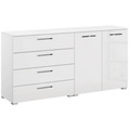 Novel, Novel Sideboard 160/81/42 cm , Aldono , weiss, Weiß hochglanz , Metall , 160x81x42 cm , matt,matt, Hochglanz,Hochglanz,Nachbildung , Typenauswahl, Beimöbel erhältlich, stehend , 00038006922H