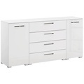 Novel, Novel Sideboard 160/81/42 cm , Aldono , weiss, Weiß hochglanz , Metall , 160x81x42 cm , matt,matt, Hochglanz,Hochglanz,Nachbildung , Typenauswahl, Beimöbel erhältlich, stehend , 00038006922J