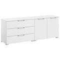 Novel Sideboard 160/61/42 cm , Aldono-Deluxe , weiss , Metall , 3 Schubladen , 160x61x42 cm , matt, bedruckt,Nachbildung , Typenauswahl, Beimöbel erhältlich, stehend, In verschiedenen Grössen erhältlich, in verschiedenen Holzdekoren erhältlich ,