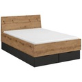 Stylife Bett 120/200 cm in graphitfarben, eiche artisan , Lima , Holzwerkstoff , 120 cm , Dekorfolie,Nachbildung , Über- und Sondergrössen erhältlich, In verschiedenen Grössen erhältlich , 00038008521D