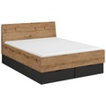 Stylife Bett 140/200 cm in graphitfarben, eiche artisan , Lima , Holzwerkstoff , 140 cm , Dekorfolie,Nachbildung , Über- und Sondergrössen erhältlich, In verschiedenen Grössen erhältlich , 00038008521F