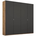 Stylife Drehtürenschrank in graphitfarben, eichefarben , Lima , Holzwerkstoff , 4 Fächer , 201x223x60 cm , bedruckt,Nachbildung , Typenauswahl, Beimöbel erhältlich, umfangreiches Zubehör erhältlich, In verschiedenen Grössen erhältlich, in ver