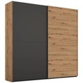 Stylife Schwebetürenschrank in graphitfarben, eiche artisan , Lima , Holzwerkstoff , 4 Fächer , 201x223x68 cm , bedruckt,Nachbildung , Typenauswahl, Beimöbel erhältlich, umfangreiches Zubehör erhältlich, In verschiedenen Grössen erhältlich, i