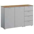 Stylife Sideboard 120/81/42 cm , Lima , Grau, Eichefarben , Holzwerkstoff , 120x81x42 cm , Dekorfolie,matt,Nachbildung , Typenauswahl, Beimöbel erhältlich, stehend, in verschiedenen Holzdekoren erhältlich , 000380085229