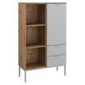 Stylife Kommode 80/138/42 cm , Lima , Grau, Eichefarben , Holzwerkstoff , 80x138x42 cm , Dekorfolie,matt,Nachbildung , Typenauswahl, Beimöbel erhältlich, stehend, in verschiedenen Holzdekoren erhältlich , 000380085236