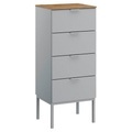 Stylife Kommode 40/100/42 cm , Lima , Grau, Eichefarben , Metall , 40x100x42 cm , Dekorfolie,matt,Nachbildung , Typenauswahl, Beimöbel erhältlich, stehend, in verschiedenen Holzdekoren erhältlich , 000380085242