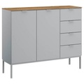 Stylife Sideboard 120/100/42 cm , Lima , Grau, Eichefarben , Holzwerkstoff , 120x100x42 cm , Dekorfolie,matt,Nachbildung , Typenauswahl, Beimöbel erhältlich, stehend, in verschiedenen Holzdekoren erhältlich , 000380085244