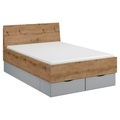 Stylife Bett 120/200 cm in grau, eichefarben , Lima , Holzwerkstoff , 120 cm , Dekorfolie,Nachbildung , Über- und Sondergrössen erhältlich, In verschiedenen Grössen erhältlich , 000380085248