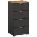 Stylife Kommode 40/81/42 cm , Lima , Graphitfarben, Eiche Artisan , Metall , 40x81x42 cm , Dekorfolie,matt,Nachbildung , Typenauswahl, Beimöbel erhältlich, stehend, in verschiedenen Holzdekoren erhältlich , 000380085281