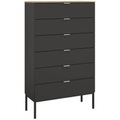 Stylife Highboard 80/138/42 cm , Lima , Graphitfarben, Eiche Artisan , Metall , 80x138x42 cm , matt,Dekorfolie,Nachbildung , Typenauswahl, Beimöbel erhältlich, stehend, in verschiedenen Holzdekoren erhältlich , 000380085287