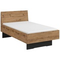 Stylife Bett 100/200 cm in graphitfarben, eiche artisan , Lima , Holzwerkstoff , 100 cm , Dekorfolie,Nachbildung , Über- und Sondergrössen erhältlich, In verschiedenen Grössen erhältlich , 000380085297