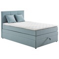 Welnova Boxspringbett 90/200 cm in hellblau , Eve , Textil , H5=hart ab ca.120kg , 90 cm , gepolstertes Kopfteil , 001408004003
