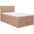 Welnova Boxspringbett 90/200 cm in orange , Eve , Textil , H5=hart ab ca.120kg , 90 cm , gepolstertes Kopfteil , 001408004045