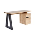 XXXLutz Schreibtisch 140/55/76 cm in grau, eichefarben , Club C 140 , Metall, Holzwerkstoff , 55x76 cm , Dekorfolie,Nachbildung , Stauraum, seitenverkehrt montierbar , 001504009501