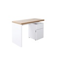 XXXLutz, XXXLutz Schreibtisch 120/55/76 cm in weiss, eichefarben , Cuuba Libre 122 , Holzwerkstoff , 55x76 cm , Dekorfolie,Nachbildung , Stauraum , 001504009701