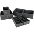 My Baby Lou, My Baby Lou Aufbewahrungsboxen-set , Sortierboxset 7Tlg. , Anthrazit , Textil, Karton , Uni , Vliesstoff , faltbar , 001635003701