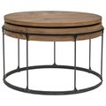 Novel Couchtisch in holz, metall 73/73/48 cm , Home , Schwarz, Eichefarben , Eiche , massiv , 73x48x73 cm , pulverbeschichtet,naturgeölt,Echtholz , 001739001602