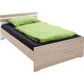 MID.YOU Bett 120/200 cm in weiss, eichefarben , Cariba , Holzwerkstoff , 120 cm , Dekorfolie,Nachbildung , 001787033629