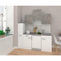Respekta Küchenblock 180 cm , Economy Kb180Wwbcg , weiss , Holzwerkstoff , 180 cm , Melamin,Nachbildung , links aufbaubar, rechts aufbaubar , 001899005303