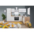 Respekta Eckküche 172/280 cm , Economy L 280 , weiss, Eichefarben , Glas, Holzwerkstoff , 280x172 cm , Dekorfolie,Nachbildung , links aufbaubar, rechts aufbaubar , 001899016907
