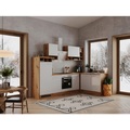 Respekta, Respekta Eckküche 280/172/172 cm , Economy L 280 , Weiss, Wildeiche , Metall , 2,1 Schubladen , 280x172 cm , Melamin,Nachbildung , links aufbaubar, rechts aufbaubar , 001899016913