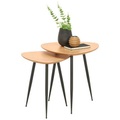 Xora, Xora Satztisch in holz, metall, holzwerkstoff , Ulf , Schwarz, Eichefarben , Eiche , furniert , 48x40x50 cm , pulverbeschichtet,Mattlack,Echtholz, Nachbildung , 001909001401