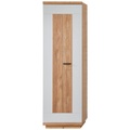Novel, Novel Garderobenschrank 60/197/38 cm , Ricona , Hellgrau, Eiche Artisan, Wildeiche , Holzwerkstoff , Wildeiche , teilmassiv , 4 Fächer , 60x197x38 cm , foliert,geschroppt,Nachbildung,Echtholz, Nachbildung, teilmassiv , Beimöbel erhältlich , 001937