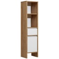 Xora, Xora Midischrank 33/136/28 cm , Wels -Top- , weiss, Eichefarben , Holzwerkstoff , 33x136x28 cm , Glanz, Dekorfolie,Nachbildung , Beimöbel erhältlich , 001977025201