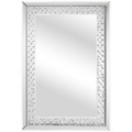 Xora Wandspiegel 60/90/5 cm , Julia , Silberfarben , Glas, Holzwerkstoff , 60x90x5 cm , lackiert,verspiegelt,Nachbildung , Mosaikmuster, senkrecht und waagrecht montierbar , 001047008201