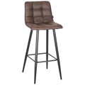 Carryhome Barhocker in metall, textil braun, schwarz , Rubi , 42x104x51 cm , pulverbeschichtet,Mikrofaser , 001125004003