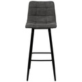 Carryhome Barhocker in metall, textil braun, schwarz , Rubi , 42x104x51 cm , pulverbeschichtet,Mikrofaser , 001125004006