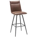 Xora Barhocker in braun, schwarz , Ferrol , Metall, Textil , 44.5x111x54 cm , pulverbeschichtet,Lederlook , 002403000401