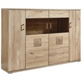 Livetastic Highboard 180/124,6/37,4 cm , Kansas , Alteiche , Metall , Eiche , massiv , 180x124.6x37.4 cm , geölt, melaminharzbeschichtet,melaminharzbeschichtet,bronziert,Echtholz, Nachbildung,Nachbildung , Beimöbel erhältlich, stehend , 0024120125