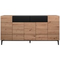MID.YOU, MID.YOU Sideboard 180/90/42 cm , Nola 003054 , Schwarz, Eichefarben , Holzwerkstoff , 180x90x42 cm , foliert,Nachbildung , 002478015304