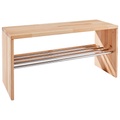 Linea Natura, Linea Natura Schuhregal 81/40,5/30 cm , Shurik , Buchefarben , Holz, Metall , Kernbuche , massiv , 81x40.5x30 cm , geölt,Echtholz , 002748008401