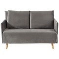 Livetastic, Livetastic Schlafsofa in textil grau , Alana , Uni , 132x82x91 cm , Samt , Rücken echt , 002781007101
