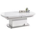 Livetastic Couchtisch in metall, glas, holzwerkstoff 135/75/50 cm , Vicky , Weiss , 75x50 cm , gebürstet,Hochglanz,lackiert,Nachbildung , ausziehbar, höhenverstellbar , 002809004101