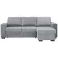 Carryhome Ecksofa in velours grau , Tamara , Textil , Uni , 244x157 cm , matt,Velours , Liegefunktion, seitenverkehrt erhältlich, Schlafen auf Sitzhöhe , 002991002101