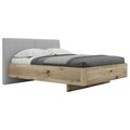 VALNATURA, Valnatura Bett 160/200 cm in grau, eichefarben , Silene , Holz, Textil , Wildeiche , massiv , 160x200 cm , Webstoff,Echtholz , in verschiedenen Holzarten erhältlich, Stoffauswahl,in verschiedenen Holzarten erhältlich, Stoffauswahl,in verschiedenen 
