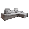 MID.YOU Wohnlandschaft in textil, holzwerkstoff schlammfarben , Nalo Longchair 2f.rec , Uni , 170 cm , Nachbildung , seitenverkehrt erhältlich, Rücken echt , 002220026401