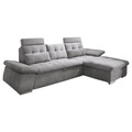 MID.YOU Wohnlandschaft in textil, holzwerkstoff grau , Nalo Longchair 2f.rec , Uni , 170 cm , Nachbildung , seitenverkehrt erhältlich, Rücken echt , 002220026405